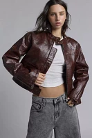 House Of Sunny Take A Trip Mini Racer Faux Leather Jacket