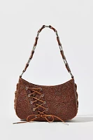 Silence + Noise Kez Boho Stamped Laced Shoulder Bag