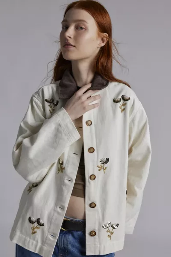 BDG Townes Embroidered Canvas Barn Jacket