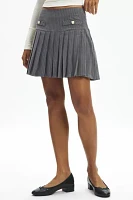 Neon Rose Pleated Drop Waist Mini Skirt