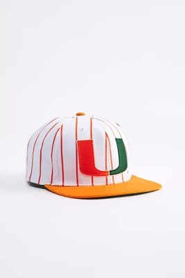 Mitchell & Ness NCAA Miami Hurricanes Retro Stripe Pro Snapback Hat