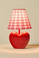 Gingham Heart Shape Ceramic Table Lamp