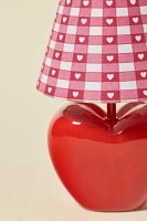 Gingham Heart Shape Ceramic Table Lamp