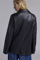 Silence + Noise Lexi Oversized Faux Leather Blazer