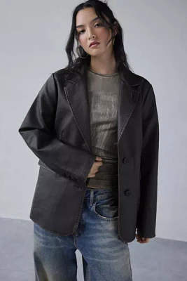 Silence + Noise Lexi Oversized Faux Leather Blazer