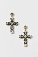 Nyla Rhinestone Cross Earring