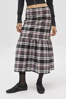 Urban Renewal Remnants Plaid Single Tier Midi Skirt