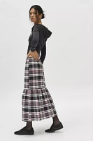 Urban Renewal Remnants Plaid Single Tier Midi Skirt