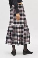 Urban Renewal Remnants Plaid Single Tier Midi Skirt