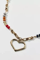 Heart Pendant Beaded Necklace