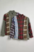 Urban Renewal Remade Spliced Flannel Long Sleeve Button-Down Shirt