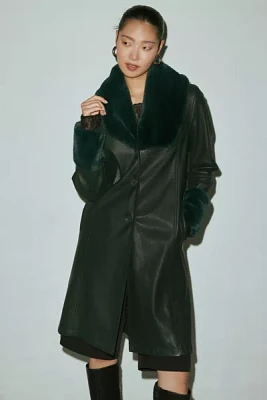 BLANKNYC Goodnight Moon Faux Leather Trench Coat