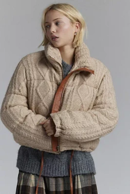 BLANKNYC Short List Cable Knit Sweater Jacket