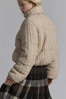 BLANKNYC Short List Cable Knit Sweater Jacket