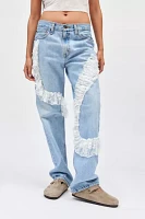 Urban Renewal Remade Lace Ruffle Applique Jean