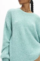 BDG Angela Fuzzy Knit Oversized Crew Neck Sweater