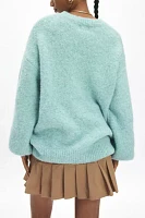 BDG Angela Fuzzy Knit Oversized Crew Neck Sweater