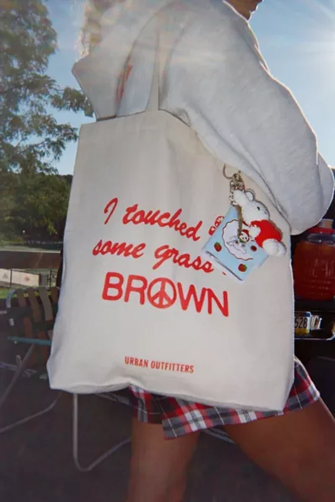 I Touched Some Grass At Brown Tote Bag