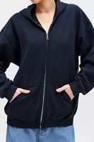 Urban Renewal Remade Heart Patched Zip Up Hoodie Sweatshirt