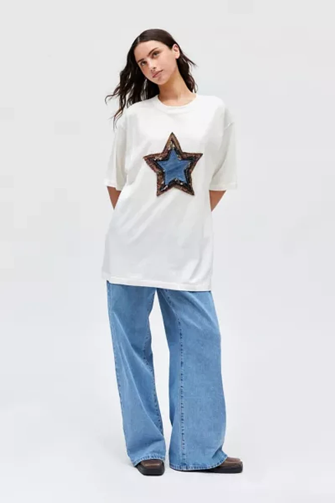 Urban Renewal Remade Layered Star Applique Tee