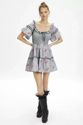 Kimchi Blue Juniper Embroidered Plaid Mini Dress