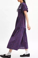 Neon Rose Meredith Collared Plaid Midi Dress