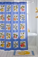 Gingham Fruit Patterned Shower Curtain