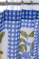 Gingham Fruit Patterned Shower Curtain