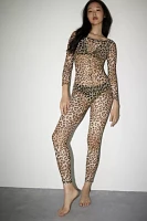 Out From Under Sheer Leopard Print Mesh Catsuit