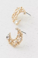 Rhinestone Crescent Moon Earring