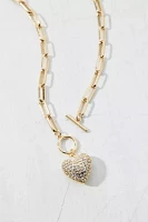 Rhinestone Heart Pendant Necklace