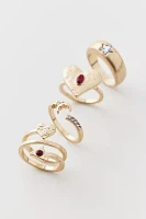 Rhea Red Rhinestone Ring Set