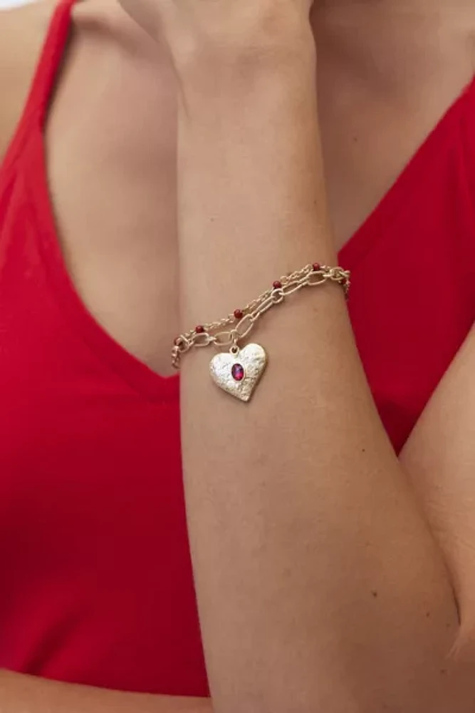 Ruby Heart Bracelet