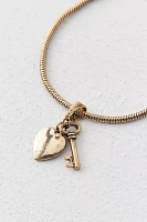 Sandra Heart & Key Charm Bracelet