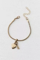 Sandra Heart & Key Charm Bracelet