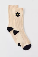 Casa Clara Canary Flower Crew Sock