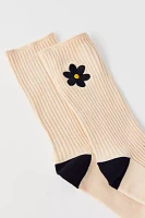 Casa Clara Canary Flower Crew Sock