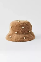 Rosette Fluffy Fleece Bucket Hat