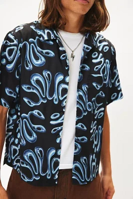 UO Y2K Chrome Pattern Satin Shirt