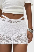 Lioness Black Swan Sheer Lace Mini Skirt