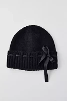 Satin Bow Beanie