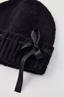 Satin Bow Beanie