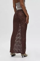 Lioness Black Swan Sheer Lace Maxi Skirt