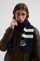 Varsity Crest Ribbed Knit Scarf