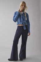 Wrangler Denim Cropped Moto Jacket