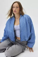 AFRM Billie Padded Denim Bomber Jacket