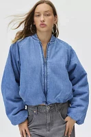 AFRM Billie Padded Denim Bomber Jacket