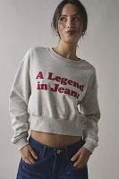 Wrangler A Legend Jeans Graphic Cropped Crew Neck Sweatshirt