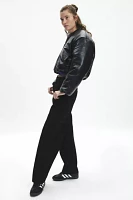 Blank NYC Bold Blend Faux Leather Cropped Bomber Jacket