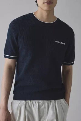 GUESS JEANS Embroidered Short Sleeve Sweater